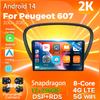 Android 14 Car Radio For Peugeot 607 2004 - 2010 Player Multimedia WIFI+4G Navigation Stereo CarPlay Auto Video 360 Camera GPS