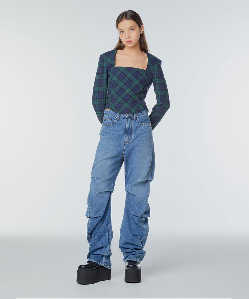 INSTANTFUNK Square Neck Blouse
