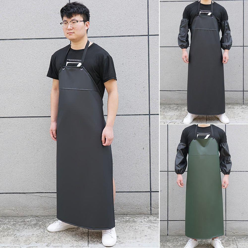 Черный Зеленый Кухонный Фартук Водонепроницаемый Водный Мясной Фартук для Еды Прочный Фартук для Готовки Шеф-повара Сад