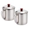 Stainless Steel with Cover Camping Coffee Mug Tumbler Pint Cup Travel Mug Tea Drinking Cup