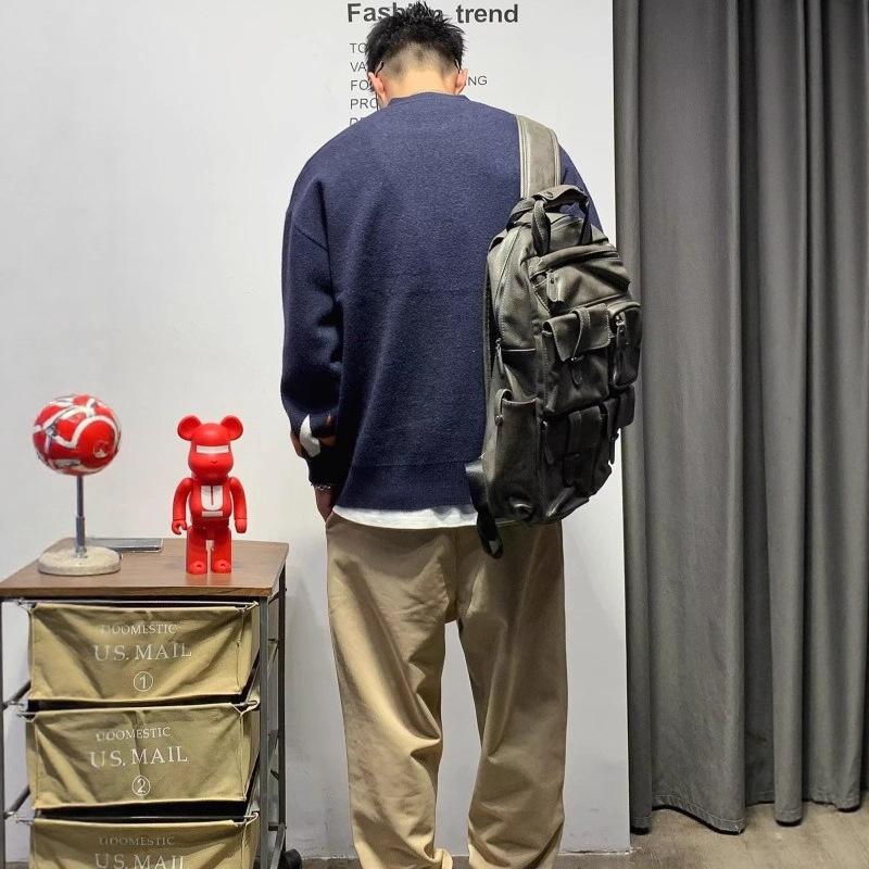 Мужской модный вязаный кардиган свободного кроя - Весенний стиль Hong Kong High Street