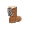 UGG Classic Plaid Bow Mid-Calf Snow Boots Women Boots Chestnut 1138131-CHE