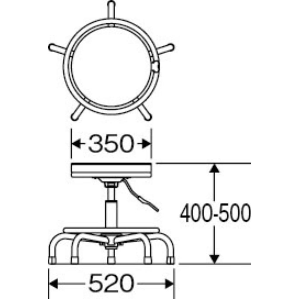 Yamazaki Sangyo Сборочный рабочий стул с высотой Без ПВХ кожи 35см сиденье 52см Ш x 52см Г x 44см Изделие Изделие 199532 VN-001 Регулировка, Ролики,