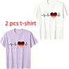 Fun I Love Germany Pattern Print Men's T-shirt Summer Men's and Women's Casual Fashion Tops Men's Short Sleeve T-shirt Oversize Clothing