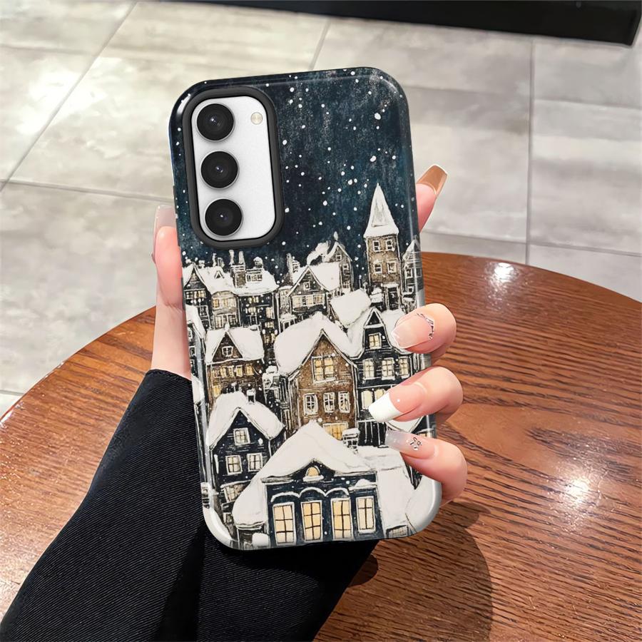 Мягкая обложка Чехол Capa для Samsung Galaxy S25 A56 A16 S23 A36 S23Ultra S20 FE S25Ultra S24 Ultra A26 A Тихая рождественская ночь