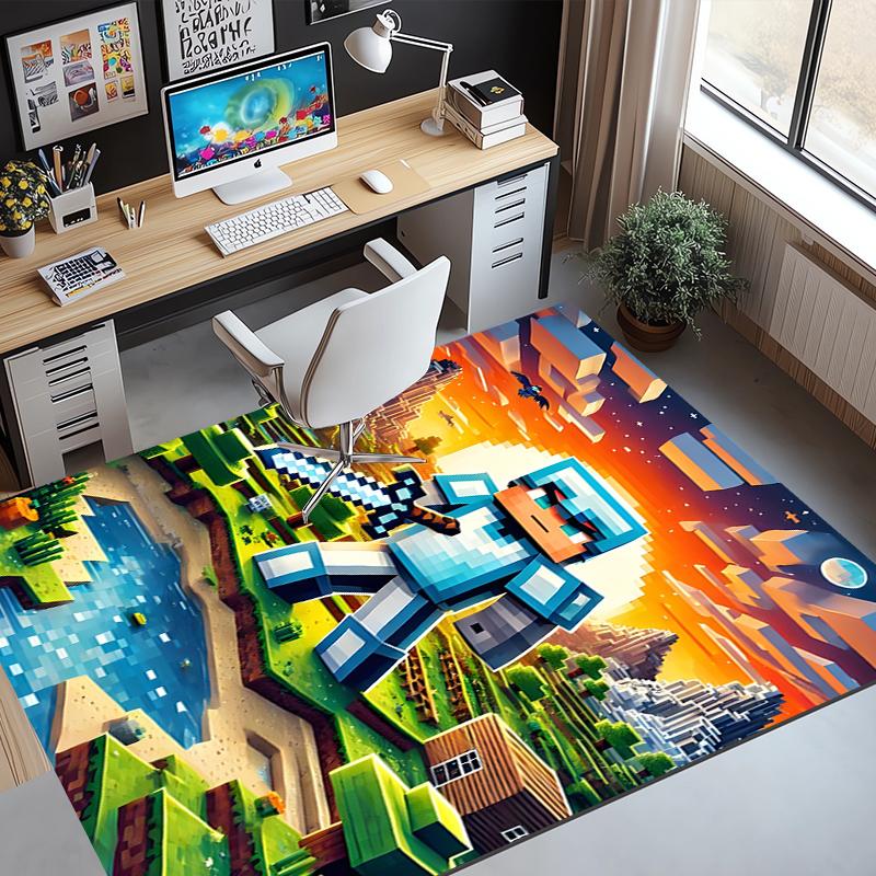 Gamer Pattern Rug, Indoor/Outdoor Mat, for Picnic, Gameroom, Bedroom, Office, Living Room, Home Decor Carpet, Birthday Gift