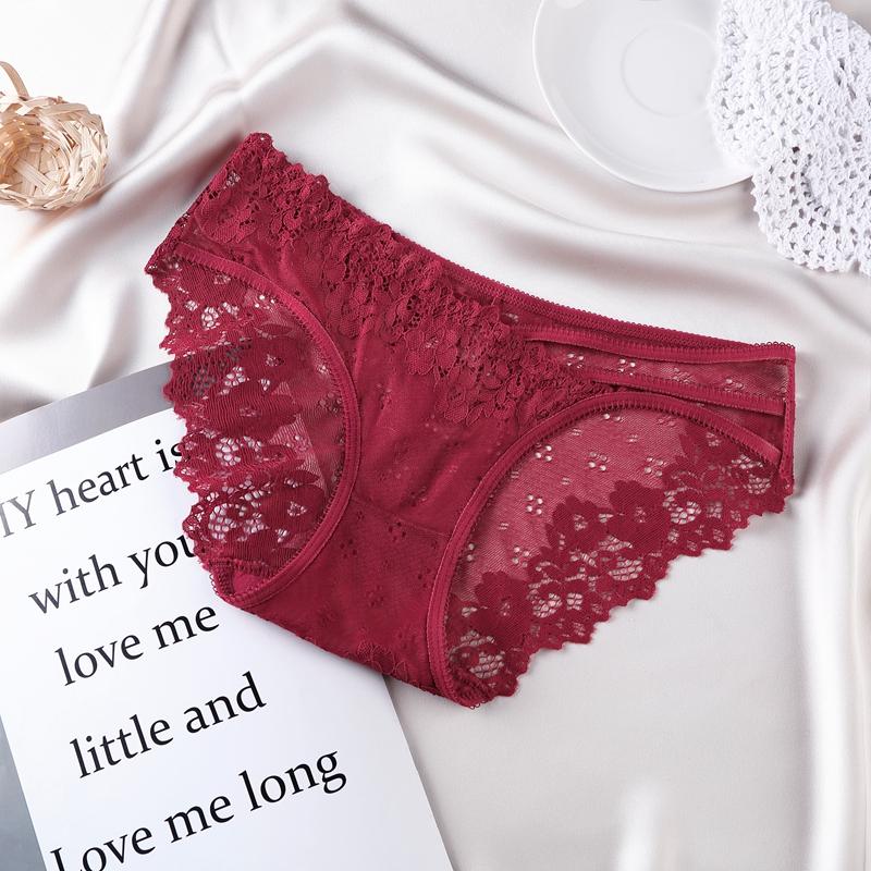 Sexy Lace Women's Panties Transparent Seamless Female Underwear Low-Waist Elasticity Briefs for Ladies Ice Silk Soft Lingerie