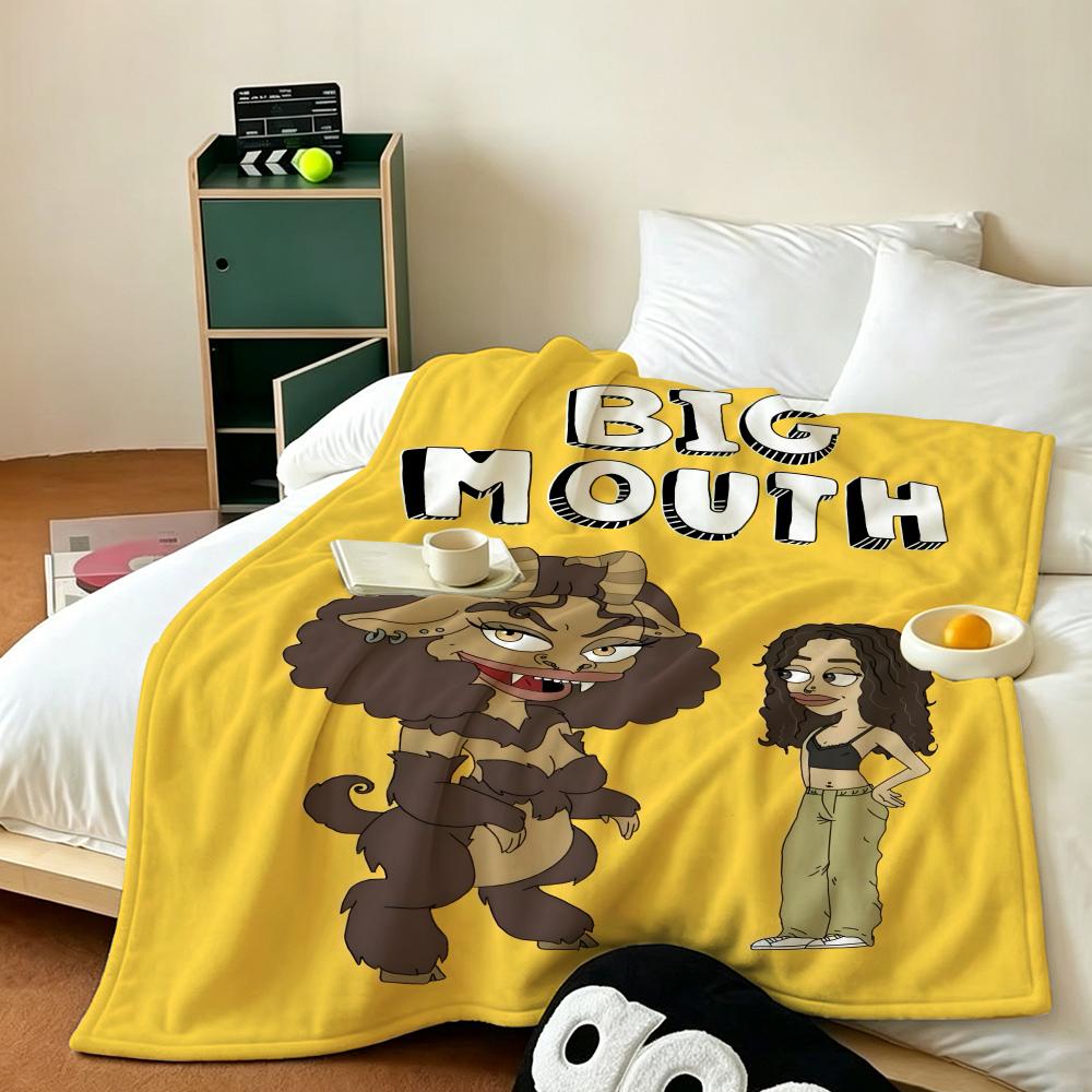 Movie B Big M Mouth Throw Soft Warm Flannel Fleece Throw Blanket for Sofa Bed Travel Home