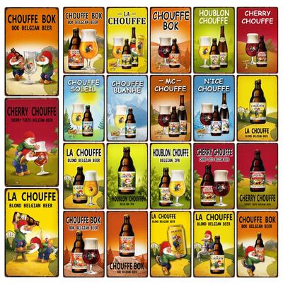 [ Mike86 ] Бельгийское пиво La Mc Cherry Chouffe Bok Soleil Металлическая жестяная табличка Настенный плакат Жестяная картина Украшение для паба S-02 20*30 СМ