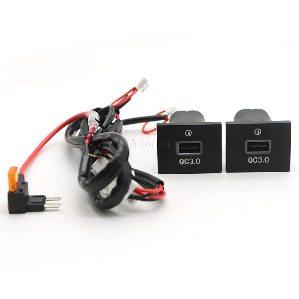 Fit For Ford Focus mk2 2004-2011 12V/24V Car Phone Charger Socket Double QC3.0 USB Charging Port Power Adapter Accessories