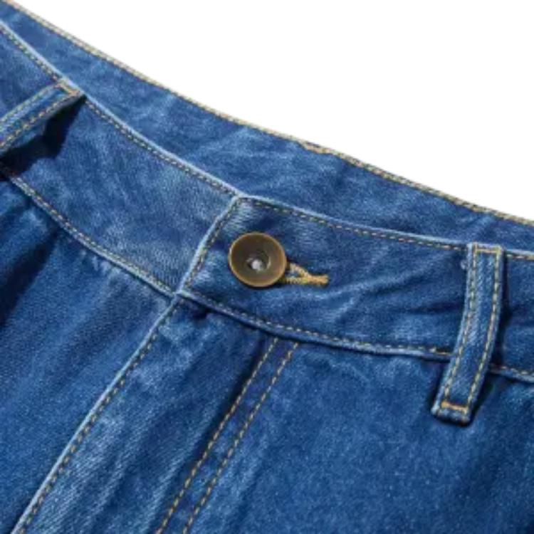 Джинсы Li Ning Letter Mid Waist Straight Leg Мужские джинсы Темно-синий AJQT373-1