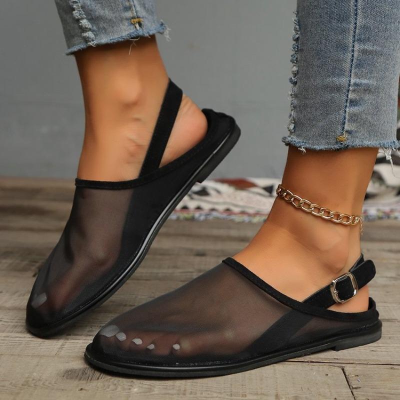 Fashion 2025 Hot Selling Solid Color High Quality Fashionable Women's Sandals Mesh Breathable Comfortable Back Strap Women's Shoes