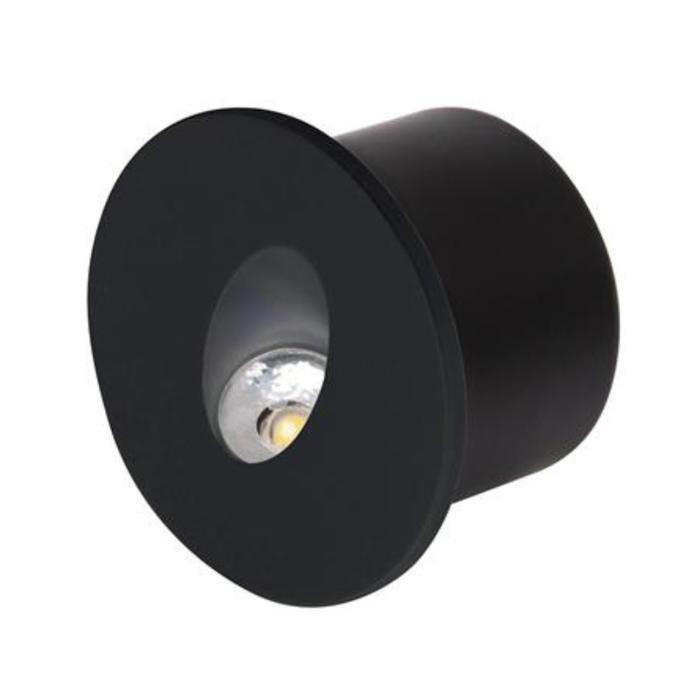 Spot LED mural rond noir 3W 4000K