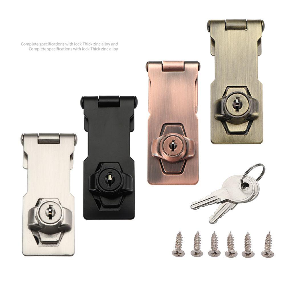 Home Security Punch-free Cupboard Burglarproof Drawer Keyed Hasp Lock Cabinet Door Lock