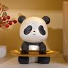 Decorative Panda Resins Statue with Storage Tray for Key and Trinkets Animal Sculpture Entryway Living Room Table Decors