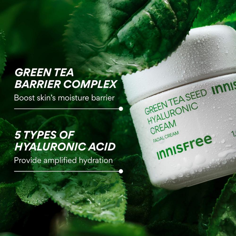 Innisfree Green Tea Hyaluronic Acid Hydrating Cream 2.7 Oz   80 Ml