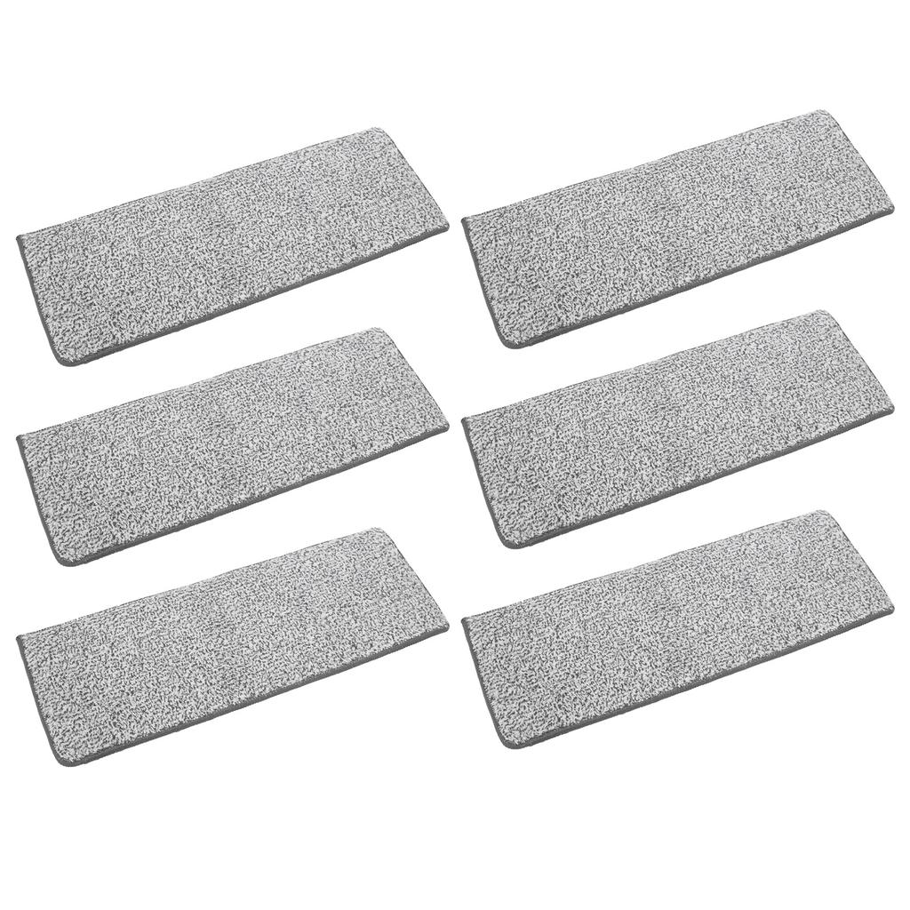 6Pcs Mop Cloth Replacement Machine Washable Mop Head Pad for Home Floor Cleaning 33x12cm
