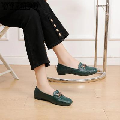 Низкий толстый каблук, нескользящие, повседневные, офисные, женские, для поездок на работу, весенне-летние, большого размера, однотонные, одинарные туфли