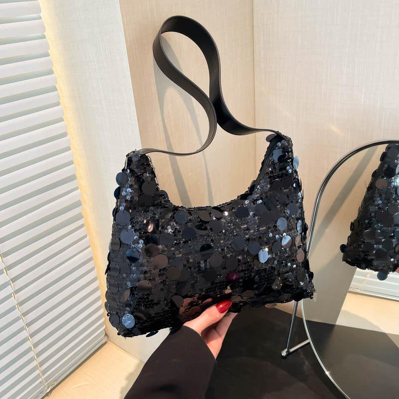 Сумка женская сумка 2025 новая модная сумка через плечо с пайетками большая вместимость повседневная универсальная сумка для ношения в руке сумка подмышкой прилив