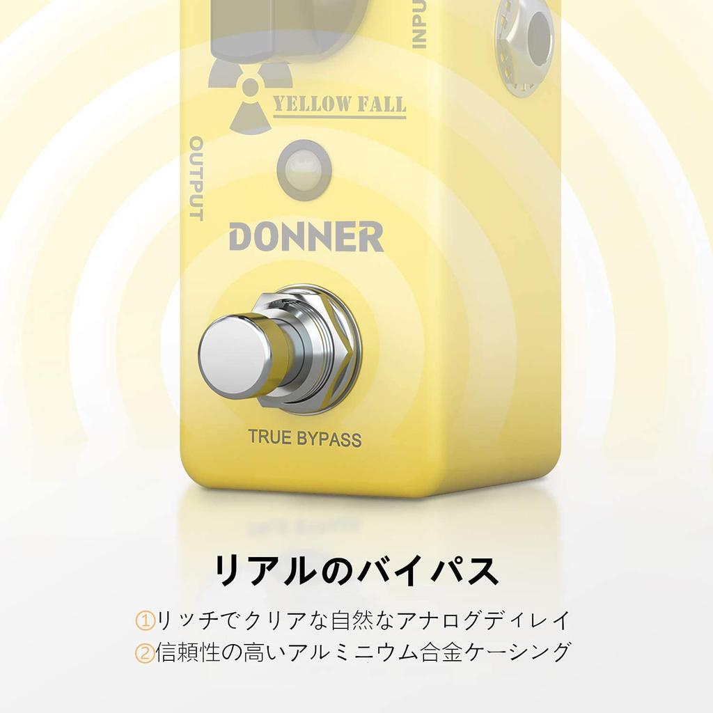 Donner Effector Yellow Fall Delay Guitar Pedal Pure Analog True Bypass (Yellow) [Item]