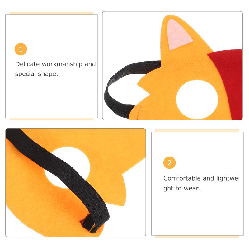 6pcs Non-woven felt mask Cosplay Fox Masks Japanese Mask Half Face Hand-painted Cat Fox Mask Masquerade Festival Cosplay Props