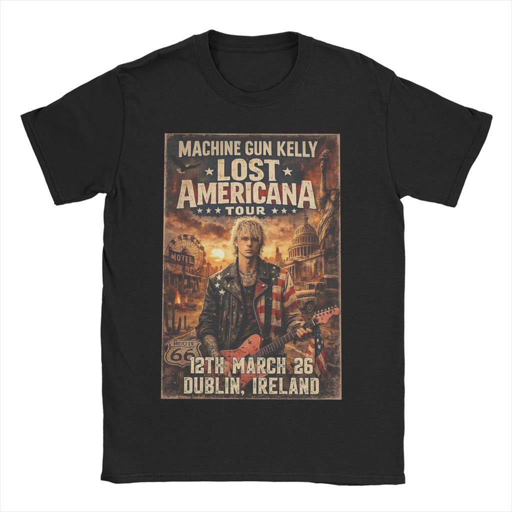 Mgk Lost Americana Унисекс Женские Футболки Винтажная Футболка С Коротким Рукавом С Круглым Вырезом Хлопок Подарок На День Рождения Топы