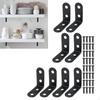 8 Pieces Angle Brackets for Wood Furniture Corner Brace with Screws Solid Metal Shelf Support L