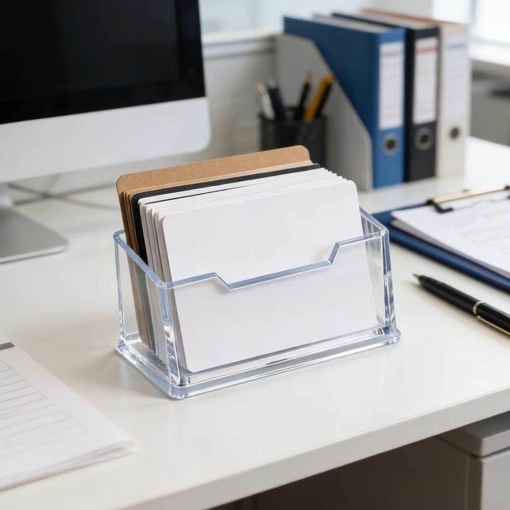 Thickened Business Card Display Stand Single Layer Visiting Card Organizer Office Supplies