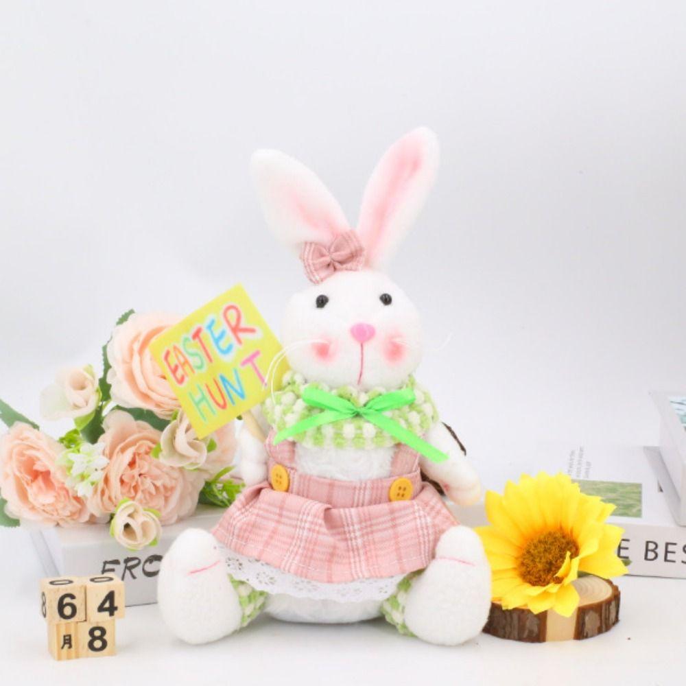 Creative Easter Plush Bunny Ornament Cartoon Easter Rabbit Doll  Party Scene Prop