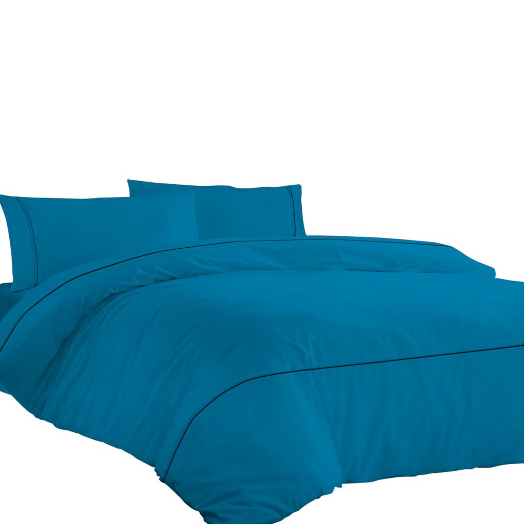 Комплект постельного белья из египетского хлопка премиум-класса 600TC с гладкой горизонтальной окантовкой (Набор из 3 предметов: 1 пододеяльник и 2 наволочки) - Различные размеры и цвета