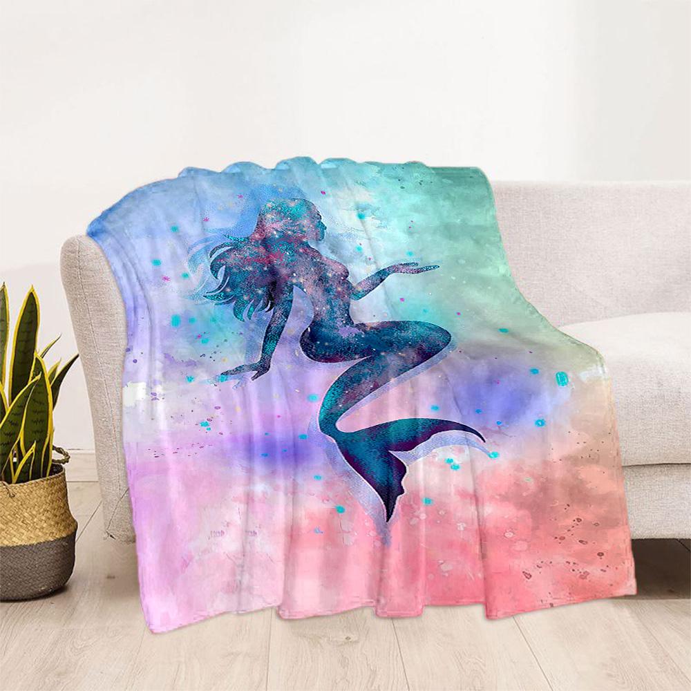 Mermaid Watercolor Fantasy Art Blankets are suitable for living rooms, bedrooms, camping, and other places, making them an ideal choice for gifts.
