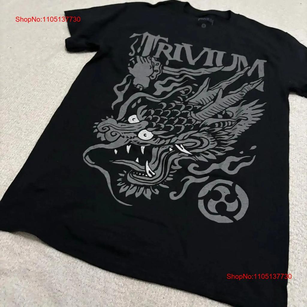 Vintage Trivium Rock Band Dragon short sleeve black color shirt KV35362 vintage Washed Comfortable Breathable fashion Stretched