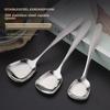 Детская ложка из нержавеющей стали 304 с квадратной головкой и плоским дном, маленькая ложка для мороженого.