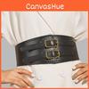 Vintage Style Waist Belt For Women With Elastic Faux Leather Design For Dress Enhancing