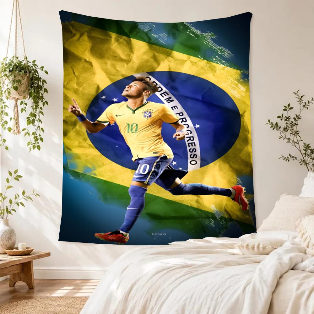 Brazilian Football Legend Boho Wall Tapestry Cozy Warm Perfect For Reading Corner Balcony Living Room Yearround Hand Painted Style Gift For Birthday
