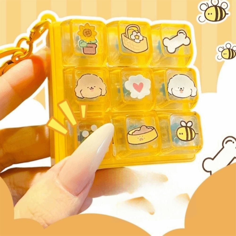 Pressable Key Fingertip Button Keyring Cartoon Keyboard Clicker Keychain Backpack Decor