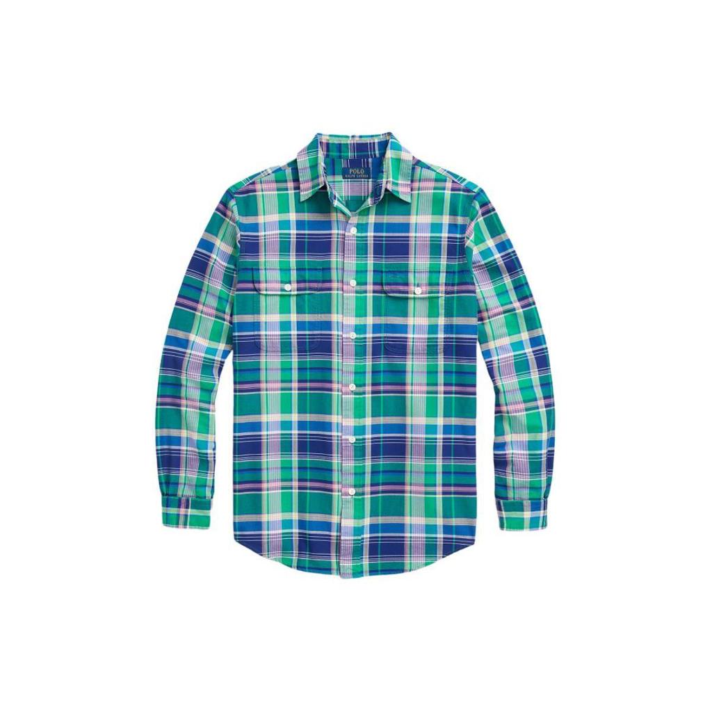 Ralph Lauren SS24 Plaid Point Collar Single Breasted Long Sleeve Shirt Men Multi Color MNPOWOV16823328-999