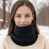 Winter Warm Ring Scarf Women Solid Color Knitted Neck Warmer Outdoor Full Face Mask Snood Neck Scarves Bufanda Cycling Muffler