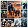 Diamond Painting New Arrivals Colorful Elephant Diy Full Square Round Drill Rhinestone Embroidery Mosaic Cross Stitch Kits Animals Kids Gift JX0014