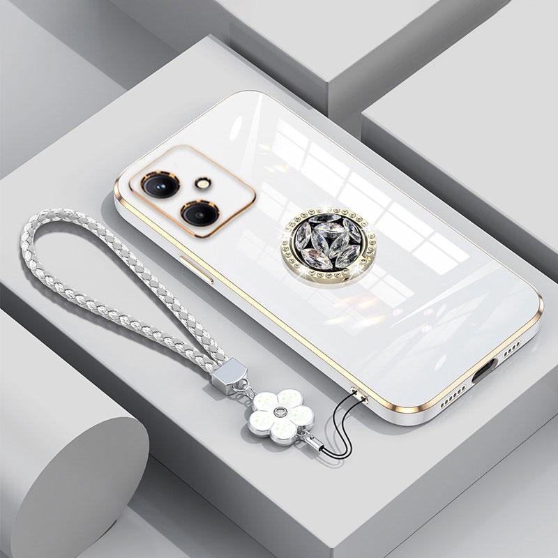 Чехол Moto G 54 84 53 с ремешком, роскошный чехол с бриллиантовым держателем для Motorola Moto G84 G54 5G G23 G13 G53 G73 G42 Чехлы-чехлы G42 Подставка с кольцом