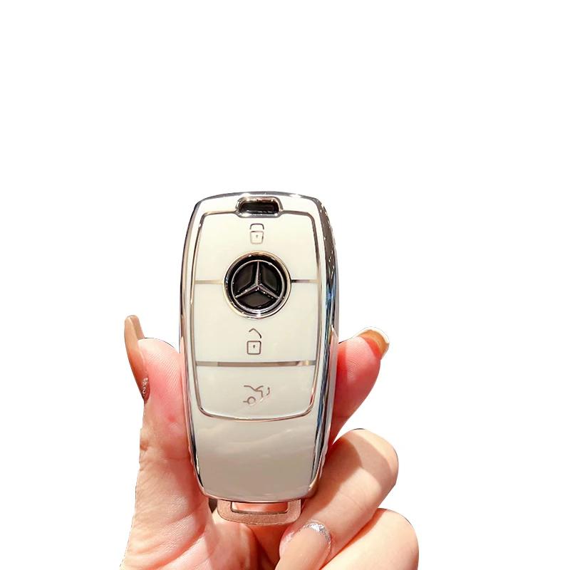 Чехол для автомобильного ключа из ТПУ, чехол-брелок для Mercedes Benz C260L A200L E200L E300L GLC260L, аксессуары, держатель для брелка