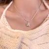 Pink Zircon Star Necklaces Women Exquisite Light Luxury Senior Sense Temperament Clavicle Chain Party Jewelry Gift