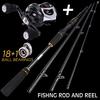 SOUGAYILANG Удочка Набор рыболовных катушек Кастинговая удочка Комбинированная удочка 4 секции Baitcaster