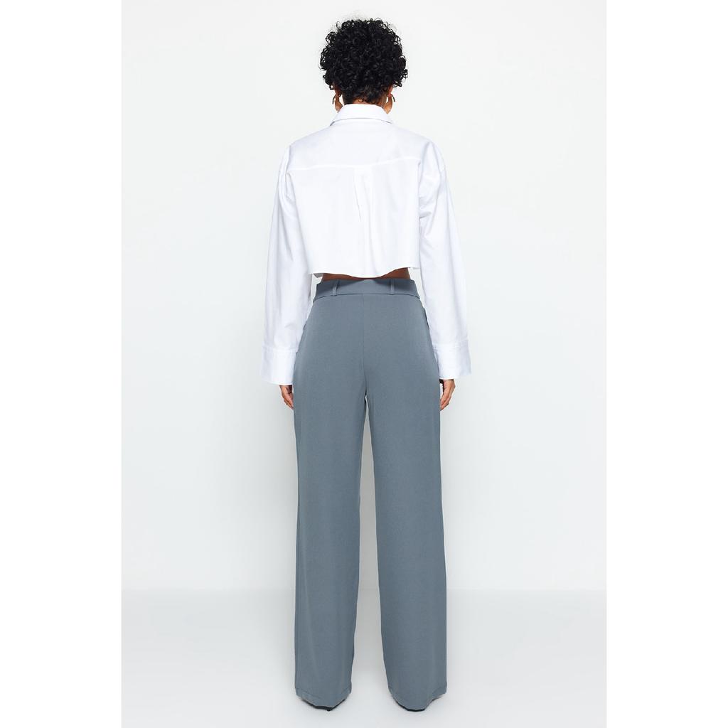 Black Wide Leg Woven Trousers Twoaw21pl0076