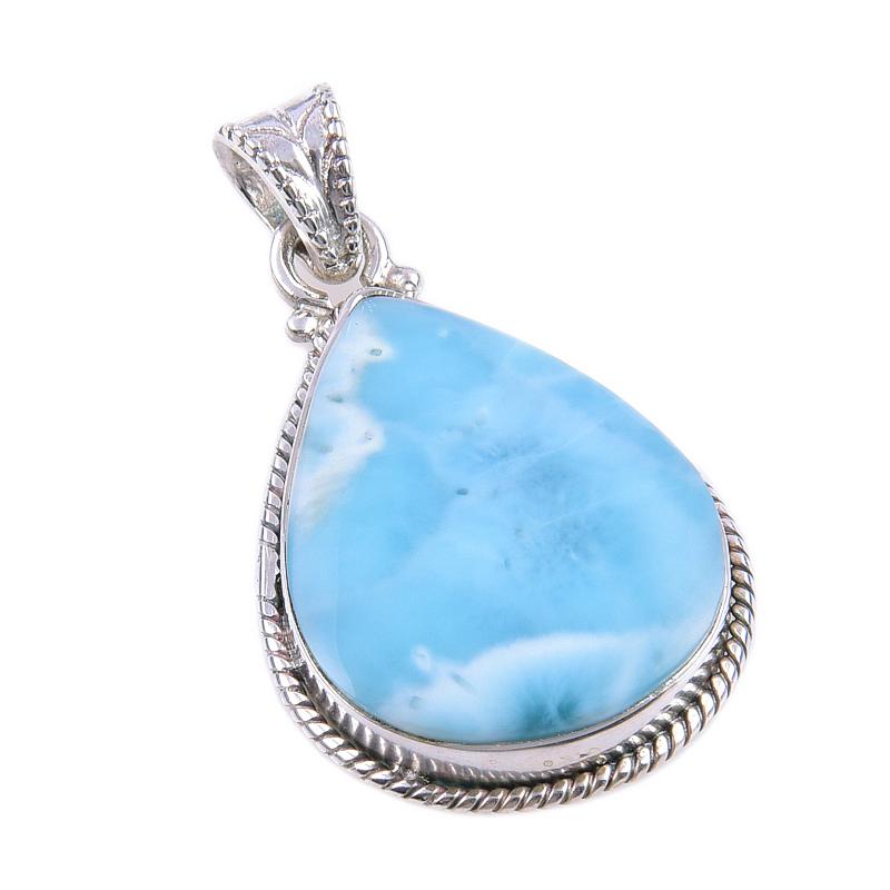 Подвеска из стерлингового серебра 925 пробы с драгоценным камнем Natural Republic Larimar 1,50'' I4w54