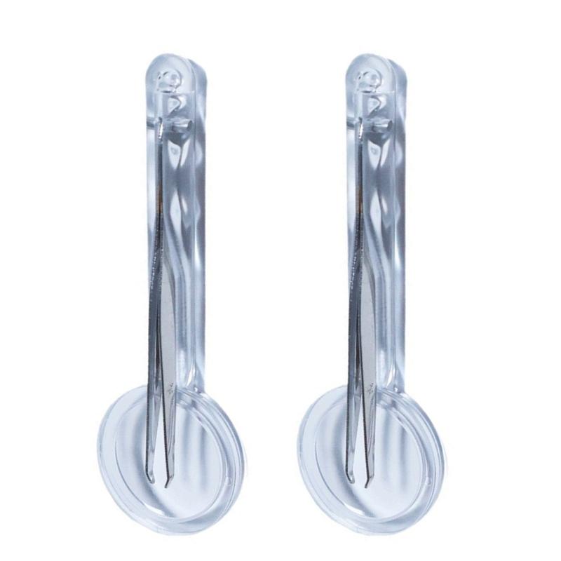 2pcs Multifunctional Handheld Magnifying Glass Tweezers Magnifier Glass for Small Object Inspection Plastic Magnifier