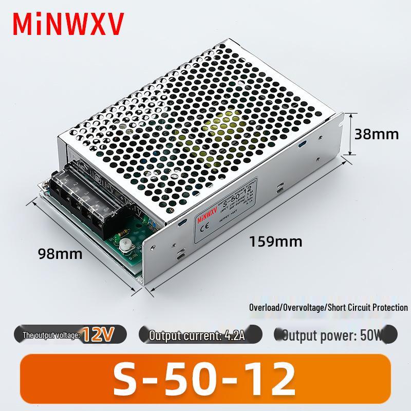 S Switch 220V AC to 12V/24V DC Transformer for Industrial Lighting Monitors.