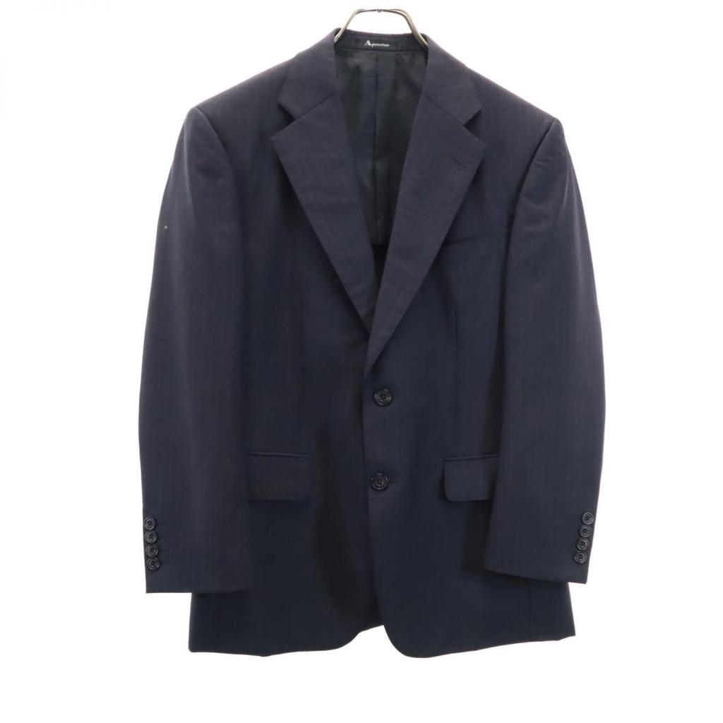 Aquascutum Made In Japan Mohair Blend Suit Setup 90A4 Navy Men's Used