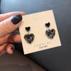 Korean Heart-Shaped Crystal Earrings: Slimming, Fresh, and Fashionable for Women