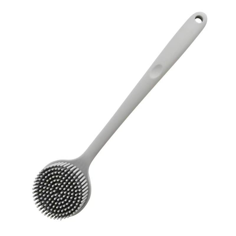 Long Handle Double-Sided Silicone Bath Brush - Exfoliating, Antibacterial, Anti-Mold Back Scrubber